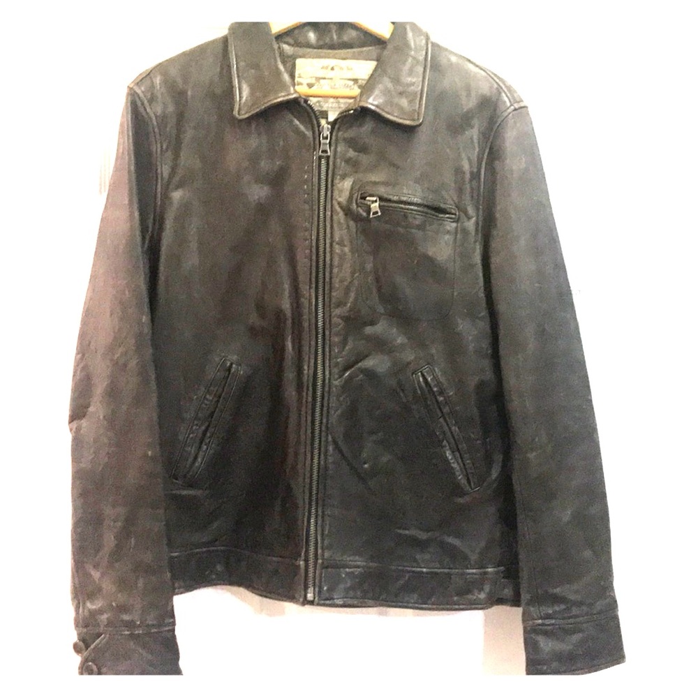 Banana Republic Men’s Brown Leather Biker Jacket
